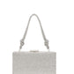 Silver Rhinestone Hard Case Minaudiere - Evening Bag with Jeweled Handle - Le Chateau