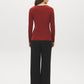Rosewood Mesh Long Sleeve Cowl Neck Top - Back View - Suzy Shier