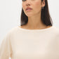 Beige Melange Batwing Sleeve Hacci Knit Top - Close-up Fabric Detail - Suzy Shier