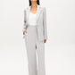Silver High-Rise Wide-Leg Pull-On Pants - Woman Wearing Woven Trousers - Suzy Shier