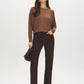 Coffee Bean Straight Leg Colored Denim Pant - Full Body View - Suzy Shier