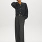 Thunder Storm Cable Knit Sweater with Large Collar - Front View - Suzy Shier