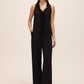 Black Plissé Ruffle Sleeveless Blouse - Full Body View - Le Chateau
