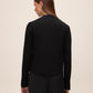 Black Military Style Knit Cardigan - Back View - Le Chateau