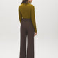 Dark Brown Pull-On Wide-Leg Pants with Belt Loops - Back View - Suzy Shier