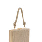 Silver Rhinestone Hard Case Minaudiere - Side Profile View - Le Chateau