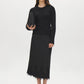 Black Cable Stitch Button-Front Cardigan - Front View - Suzy Shier