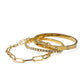 Gold Multi-Pack Bracelet Set - Close-up of Layered Gold Bracelets - Suzy Shier