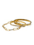 Gold Multi-Pack Bracelet Set - Close-up of Layered Gold Bracelets - Suzy Shier