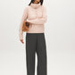 Uni Pink Mix Ribbed Shaker Stitch Sweater - Side Profile View - Suzy Shier