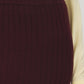Bruised Burgundy Melange Ribbed Knit Sweater Skirt with Side Slit - Close-up Fabric Detail - Suzy Shier