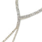 Silver Lariat Cupchain V-Detail Necklace - Close-up of V-Detail - Suzy Shier