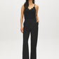 Black/White Stripe Fly-Front Ankle Trousers - Woman Wearing Straight Leg Pants - Suzy Shier