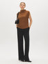 Bison Sleeveless Mock Neck Sweater Top - Front View - Suzy Shier