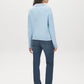 Blue Melange Polo Collar Knit Sweater - Back View - Suzy Shier