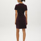Midnight Plum Velour Mini Dress with Gathered Detail - Back View - Suzy Shier