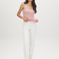 Black Sleeveless Organic Cotton Scoop Neck Tank - Full Body View - Suzy Shier