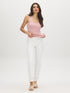Black Sleeveless Organic Cotton Scoop Neck Tank - Full Body View - Suzy Shier