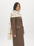 Beige Plaid Soft Brushed Scarf with Fringes - Close-up Fringe Detail - Suzy Shier