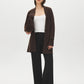 Dolphin Melange Long Cable Knit Open Cardigan - Alternate Color Full Front View - Suzy Shier