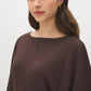 Coffee Bean Butterfly Sleeve Boat Neck Knit Top - Close-up Fabric Detail - Suzy Shier