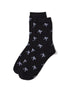 Black/White Bow Detail Knit Socks - Close-up of Bow Pattern - Suzy Shier