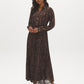 Black Bean Snake Print Chiffon Dress - Full Front View - Suzy Shier