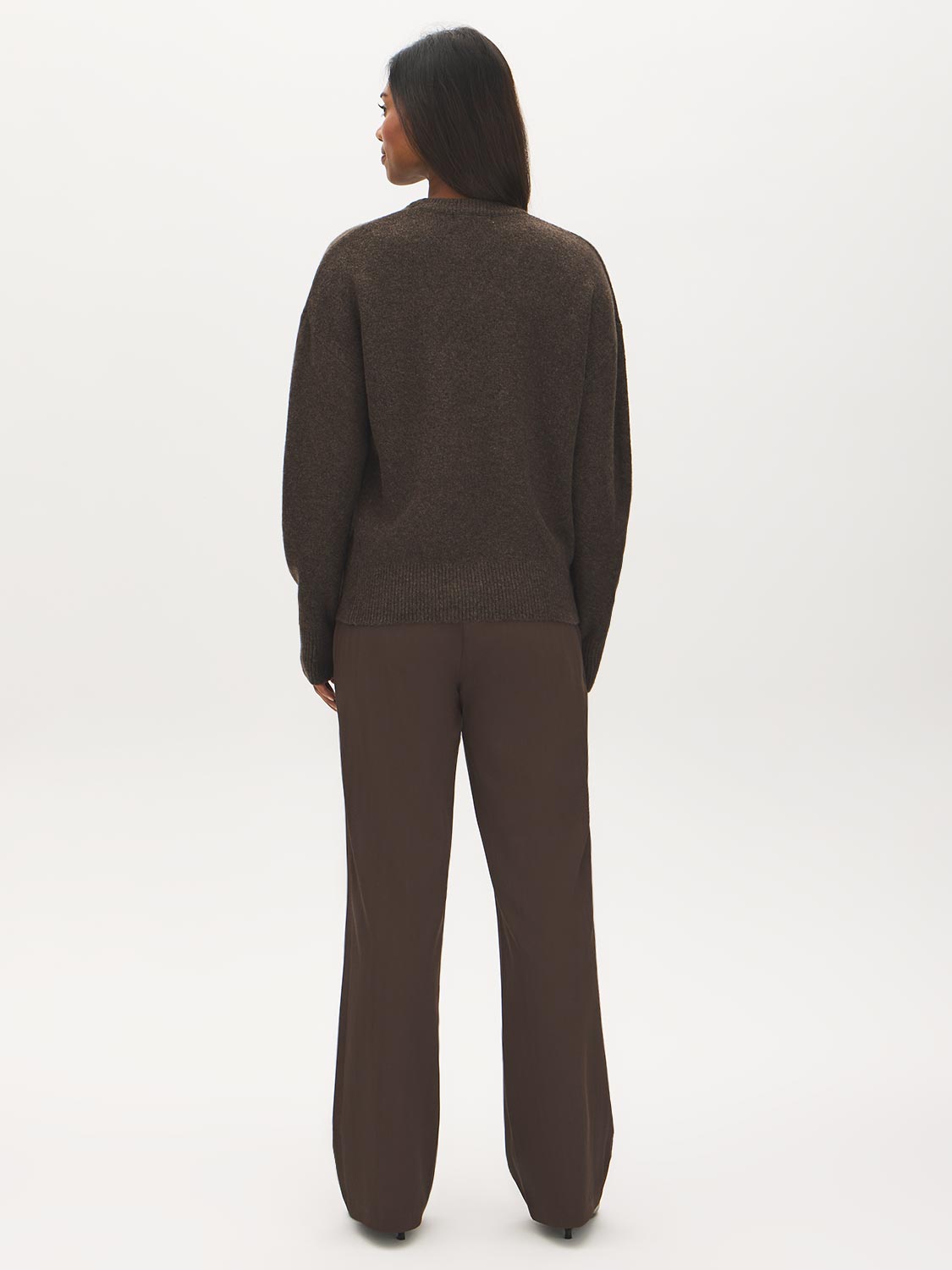 Brown Embellished Knit Sweater - Back View - Suzy Shier