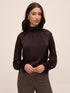 Chestnut Mixed Media Woven Top - Front View - Le Chateau