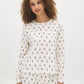 Snow White Cherry Bow Print Knit PJ Set - Front View - Suzy Shier