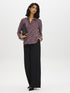 Winetasting Stripe Button-Up Blouse - Full Body View - Suzy Shier