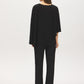 Jet Black Asymmetrical Knit Poncho Top - Back View - Suzy Shier