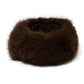 Black Faux Fur Knit Headband - Front View - Suzy Shier