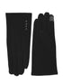 Black iTouch Knit Gloves with Button Detail - Close-up of Button and iTouch Fingertips - Suzy Shier