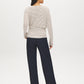 Bison/Snow White Striped Boat Neck Knit Top - Back View - Suzy Shier