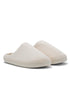 Cream Microfiber Cozy Clog Slipper - Front Angled View - Suzy Shier