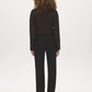 Black Pin Tuck Straight Leg Trousers - Back View - Suzy Shier