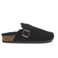 Black Faux Suede Clog with Sherpa Lining - Cozy Slip-On Footwear - Suzy Shier