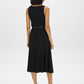 Black Faux leather Belted Panelled Knit Skirt - Back View - Suzy Shier