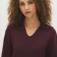 Winetasting Polo Collar Sweater - Woman Wearing Classic Knit Top - Suzy Shier