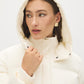 Cream Short Puffer Jacket with Hood - Hood Detail - Suzy Shier