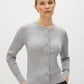 Lunar Melange Cable Knit Button-Front Cardigan - Woman Wearing Classic Knit Sweater - Suzy Shier
