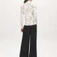Snow White Button-Up Knit Blouse with Shirt Collar - Back View - Suzy Shier