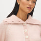 Uni Pink Mix Ribbed Shaker Stitch Sweater - Collar Detail - Suzy Shier