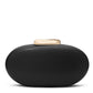 Black and Gold Faux Leather Clutch - Evening Bag with Gold Clasp Detail - Le Chateau