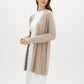 Pebble Melange Ribbed Front Duster Cardigan - Woman Wearing Long Open-Front Cardigan - Suzy Shier