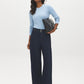 Ice Melange Cable Knit Crew Neck Sweater - Front View - Suzy Shier