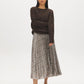 Gold and Silver Metallic Pleated Sequin Skirt - Woman Wearing Shimmering Full Skirt - Suzy Shier