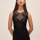 Black Sequin Mesh Illusion Jumpsuit - Front View - Le Chateau