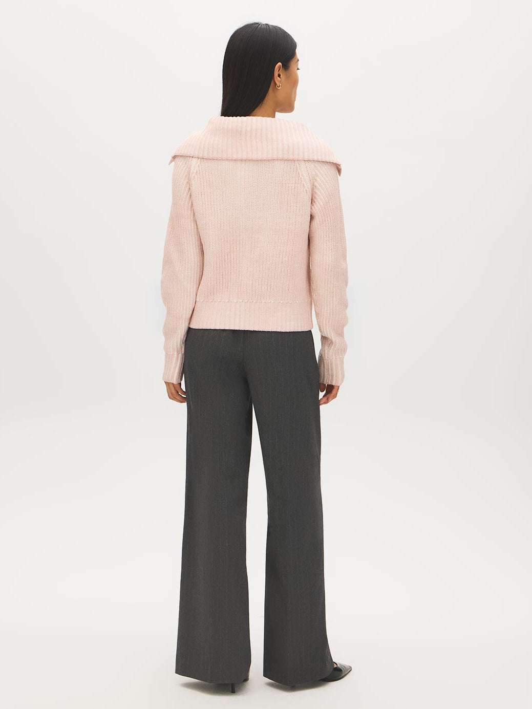 Uni Pink Mix Ribbed Shaker Stitch Sweater - Back View - Suzy Shier